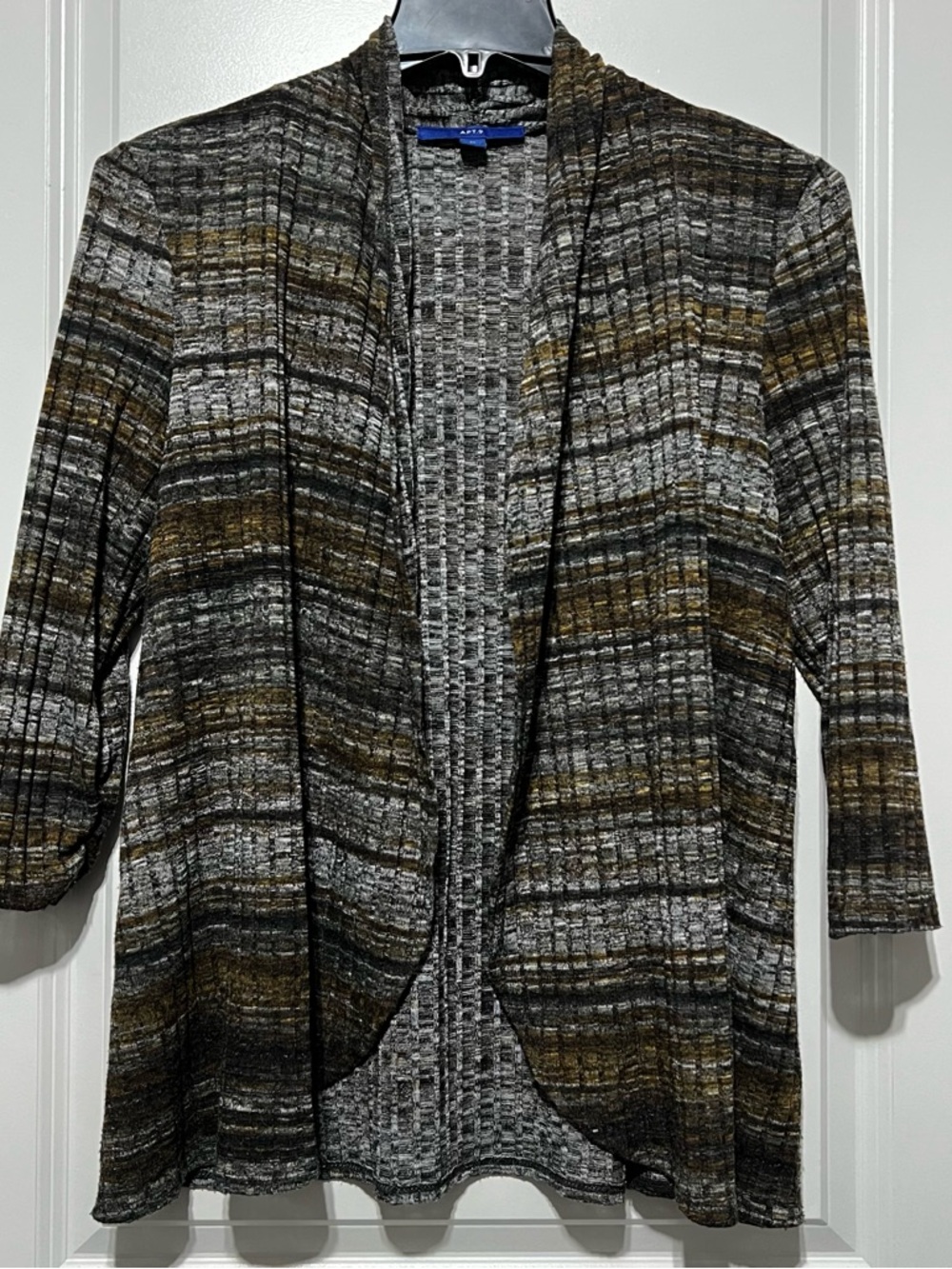 Apt 9 Women’s Open Front Cardigan in Gray/Black Multi